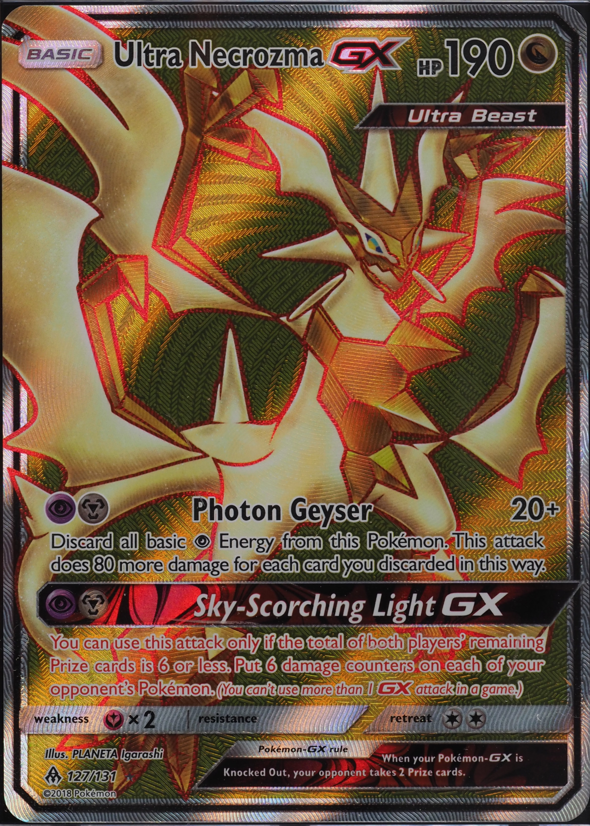 【返品?交換対象商品】 Ultra Necrozma #127/131 Light Forbidden Moon: & Sun 2018 GX その他