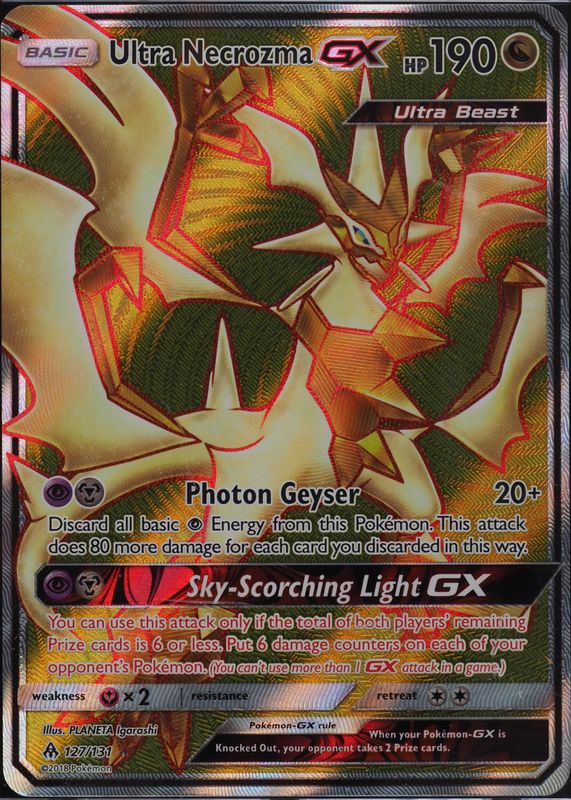 ultra necrozma gx pokemon card - Forbidden Light - 140/131 / Secret Rare - Perfect Gift for Poke Fans - NOT Real Just for Show - Proxy NOT Replica Basic Pokemon Ultra Necrozma GX (SM126) [Sun