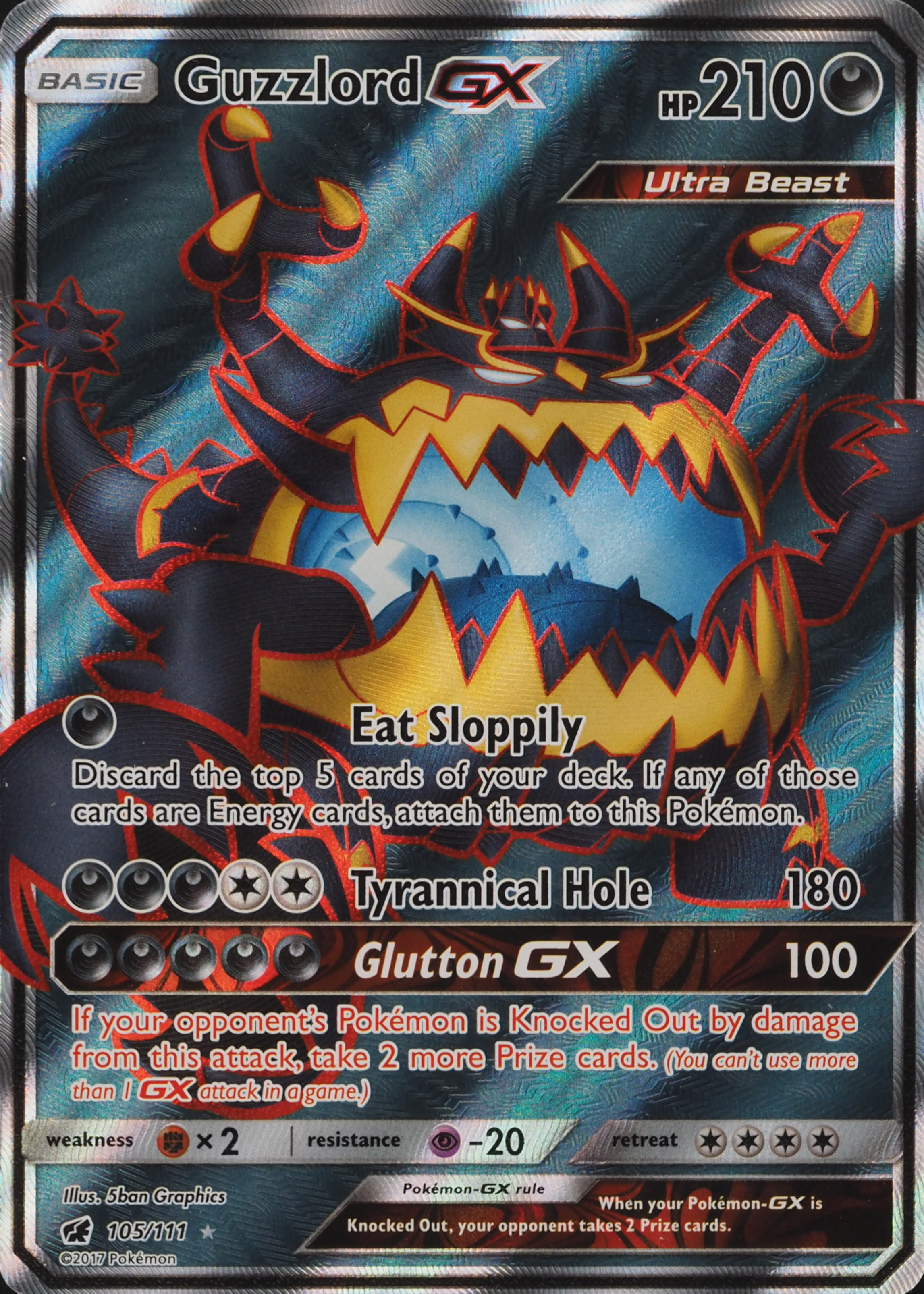 guzzlord pokemon card value GX Hyper Rare - 116/111 - Crimson Invasion [Fighting]2 Pokemon Sun & Moon Crimson