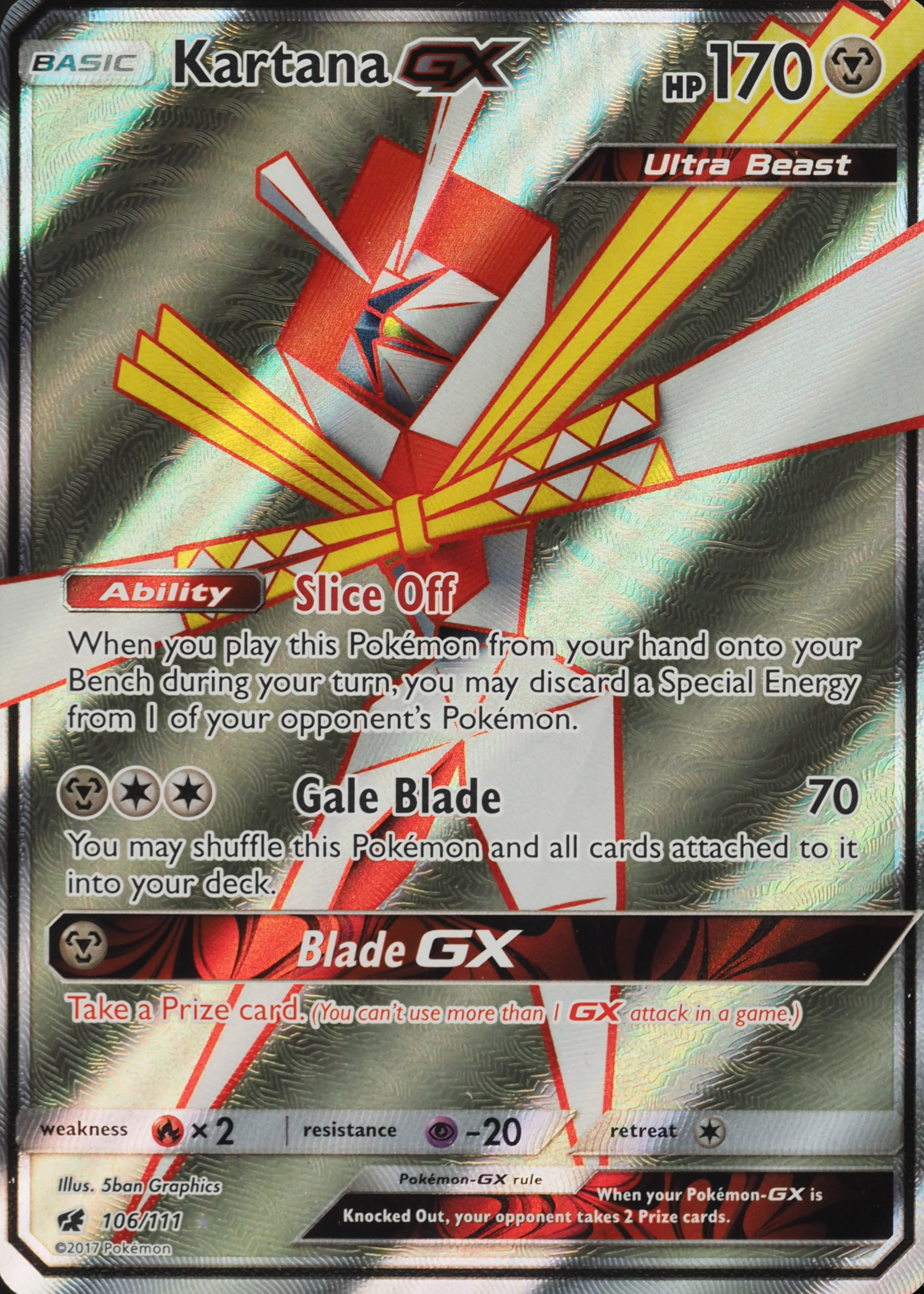 Kartana GX 2017 Sun & Moon: Crimson Invasion #106/111 Holo (Full