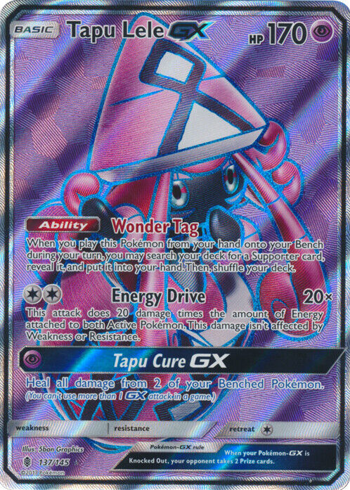 tapu lele pokemon card GX -Single [Psychic][Colorless][Colorless] Tapu Lele - 092/191 (Reverse