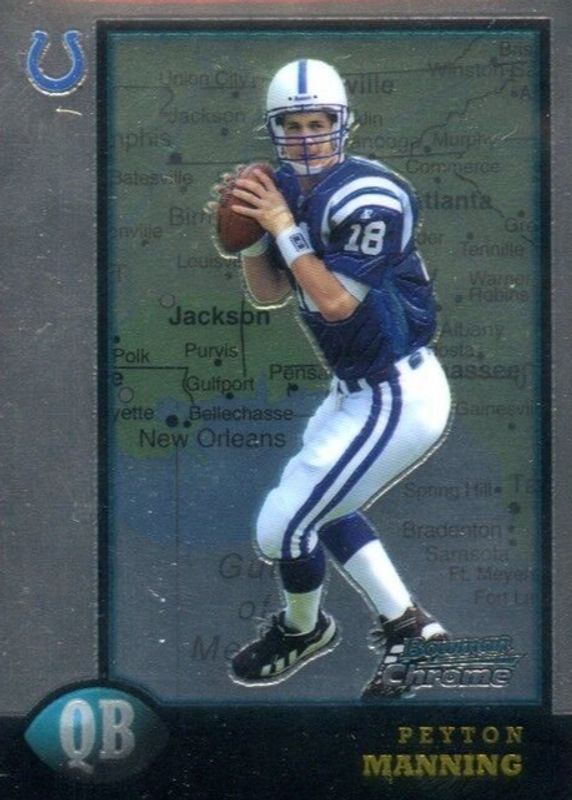 Peyton Manning 1998 Bowman Chrome #1 Interstate Rookie PSA 8