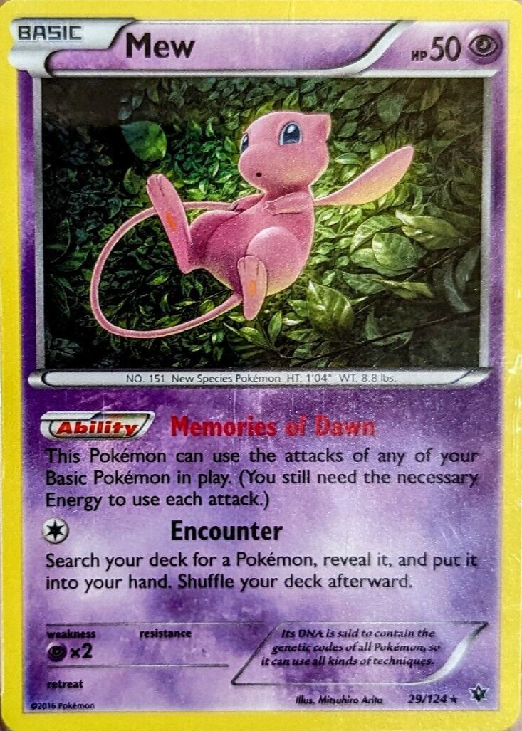 Mew 2016 XY: Fates Collide #029/124 Holo Price Guide - Sports Card