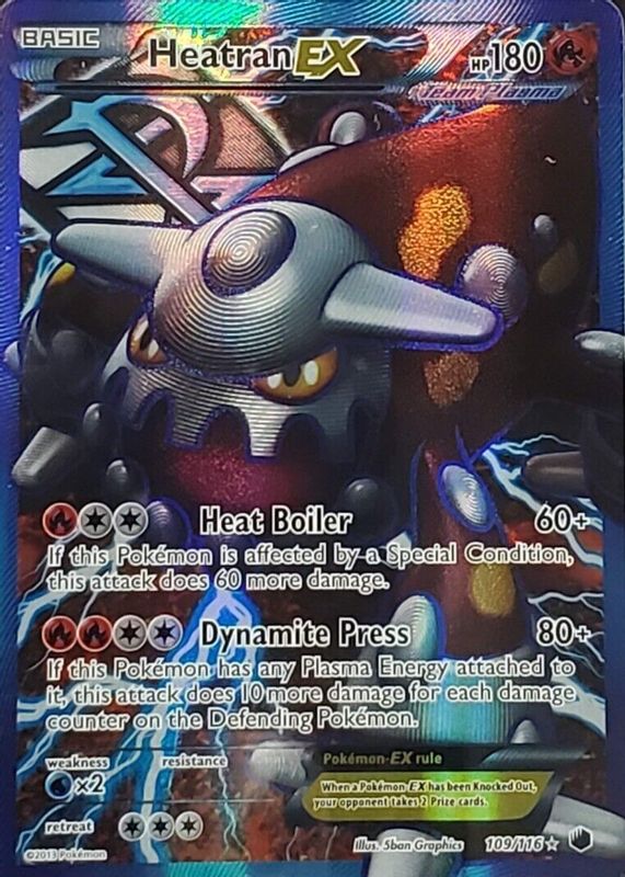 Heatran EX 2013 Black & White: Plasma Freeze #109/116 Holo (Full Art) PSA 7