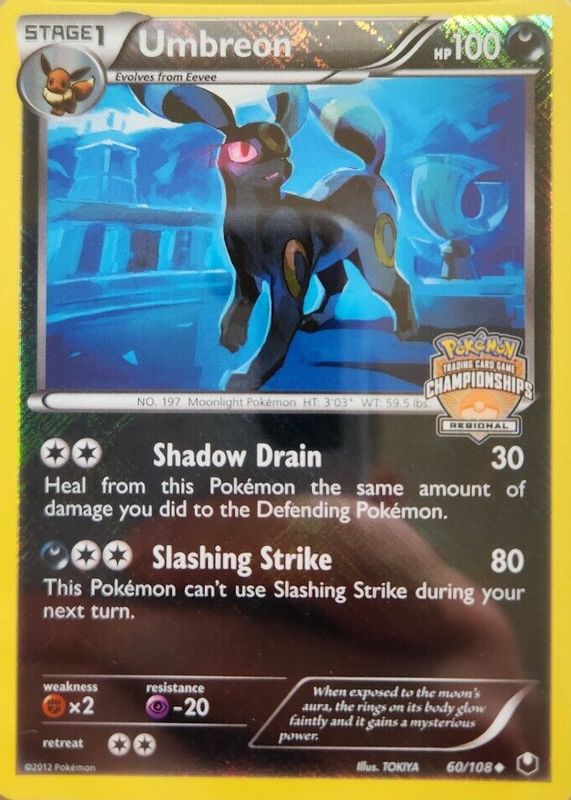 Umbreon 2012 Black & White: Dark Explorers #060/108 Holo (Spring Regional Championships) RAW TCG (NEAR MINT)