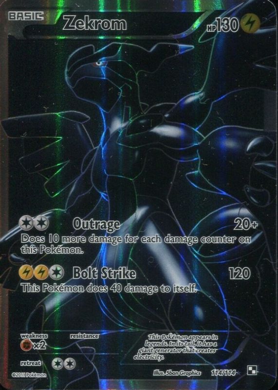 Zekrom 2011 Black & White #114/114 Holo (Full Art) PSA 7