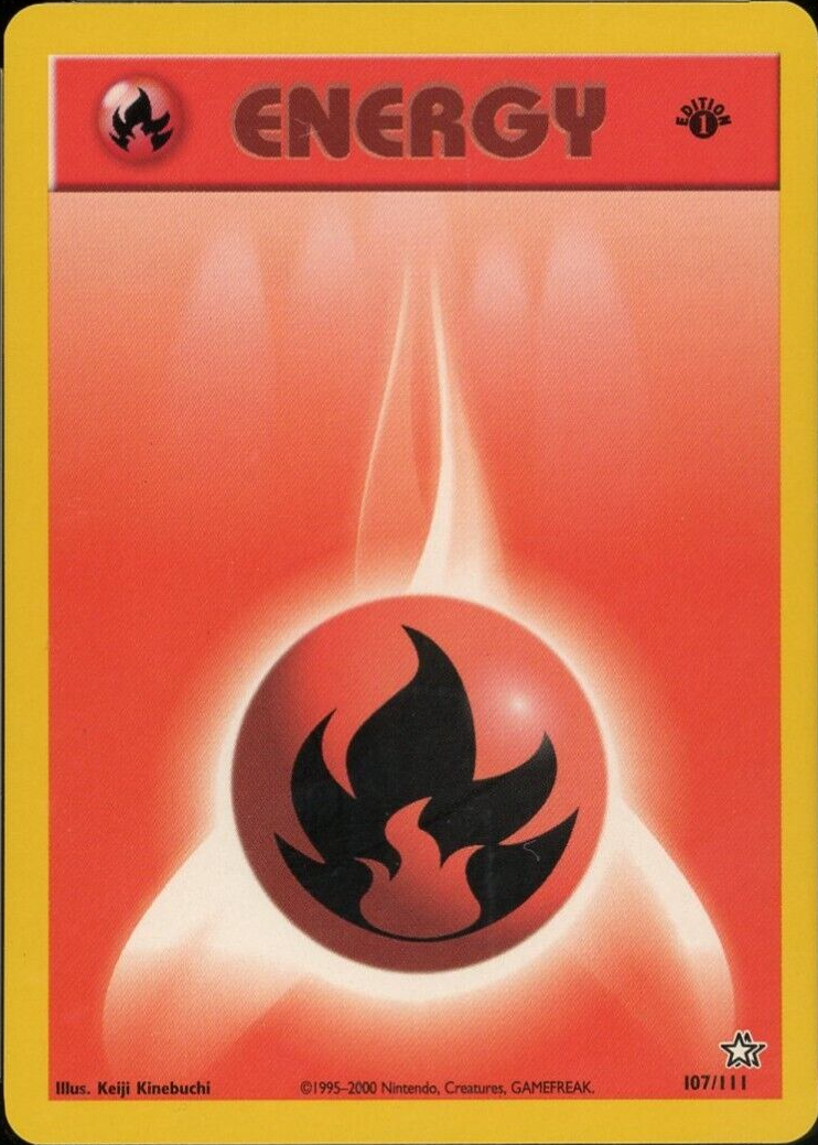 1995 fire energy pokemon card value 1995 Fire symbol Energy Pokemon Card