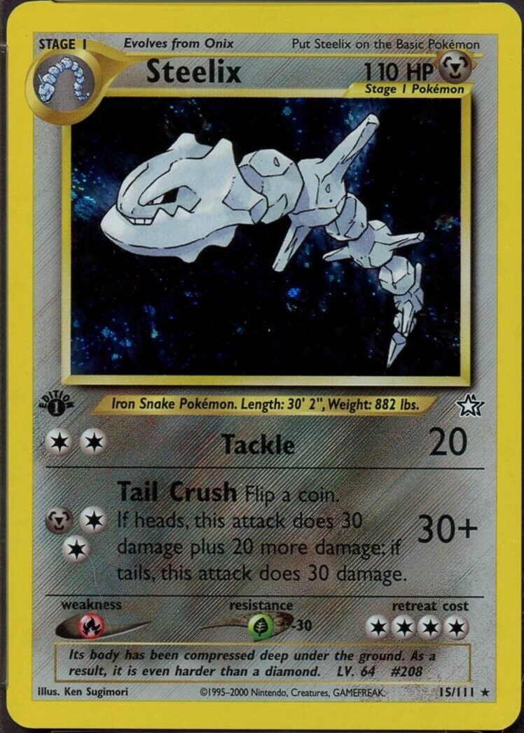 Steelix 2000 Neo Genesis #15/111 1st Edition Holo Price Guide