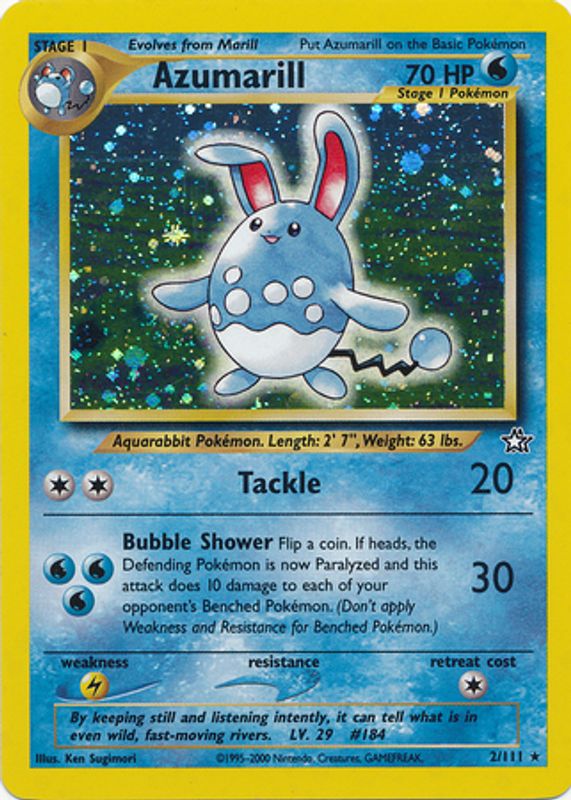 Azumarill 2000 Neo Genesis #2/111 Holo PSA 8