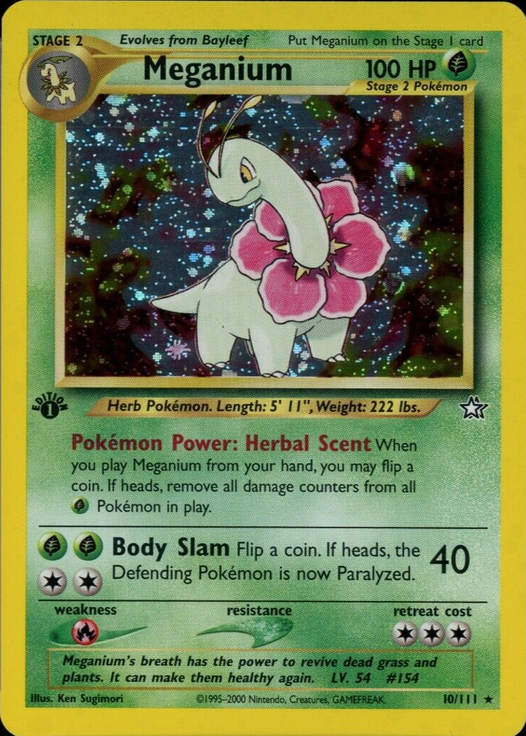 Meganium 2000 Neo Genesis #10/111 1st Edition Holo Price Guide