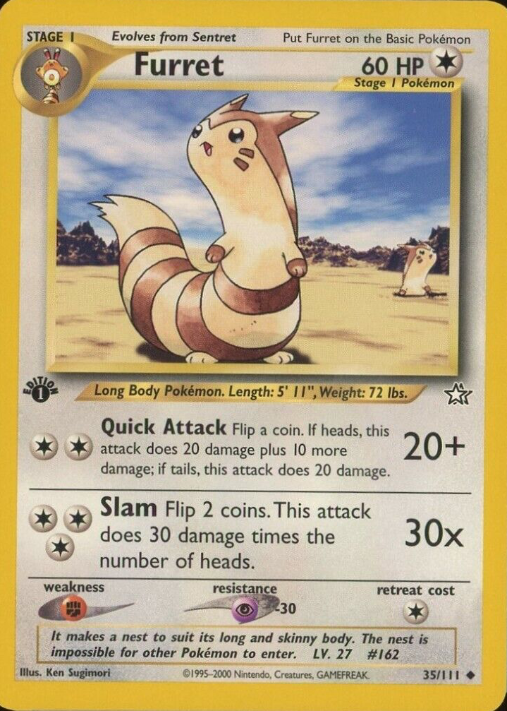 shiny furret pokemon card Stream #123: Furret! . . . #digitalart #pokemon #pokemonfanart Rare Retreat cost Pokemon - Furret 168/159 