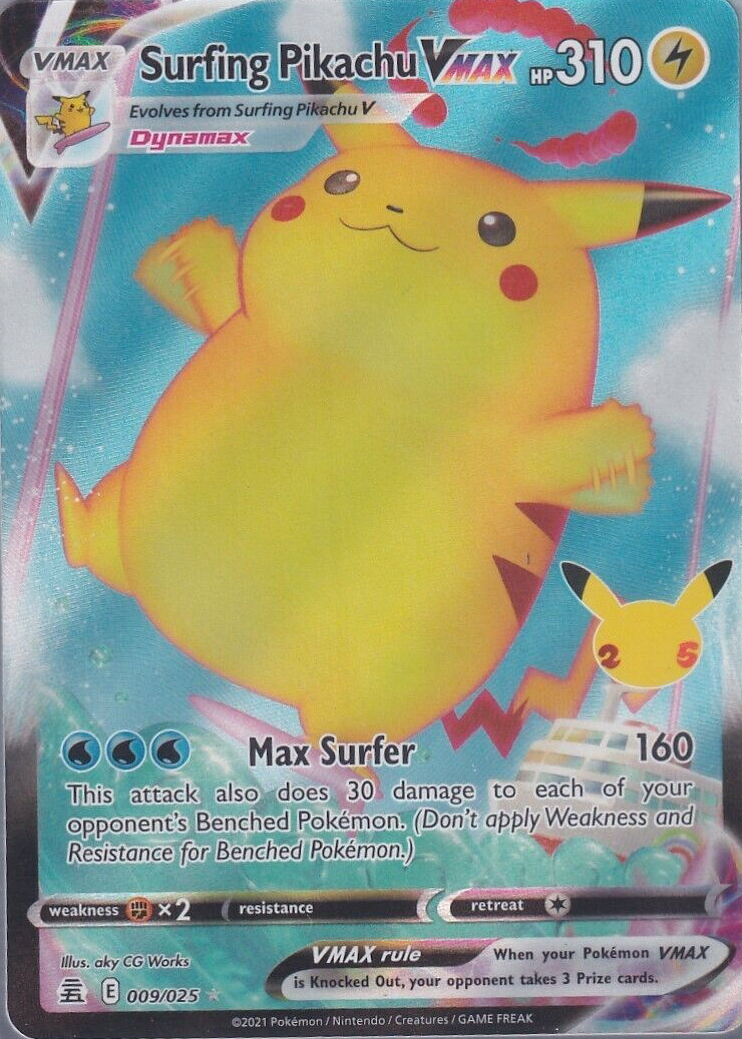Surfing Pikachu VMAX 2021 Celebrations #009/025 Holo Price