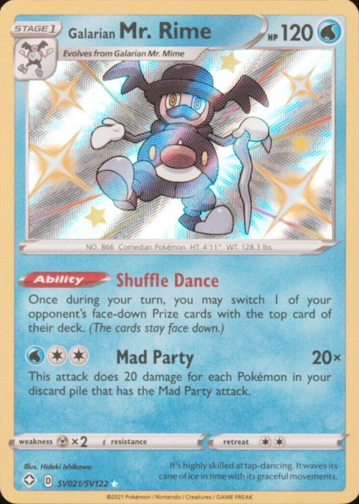Galarian Mr. Rime 2021 Sword & Shield: Shining Fates #SV021 Shiny Rare Price  Guide - Sports Card Investor