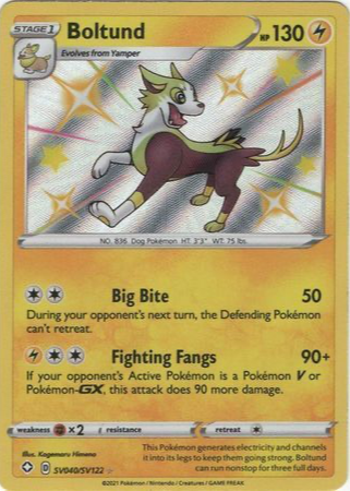boltund pokemon card price - V - SWSH085 - Shining Fates - Black Star Promo Evolves from Yamper Type Pokemon Trading Card Game Sword