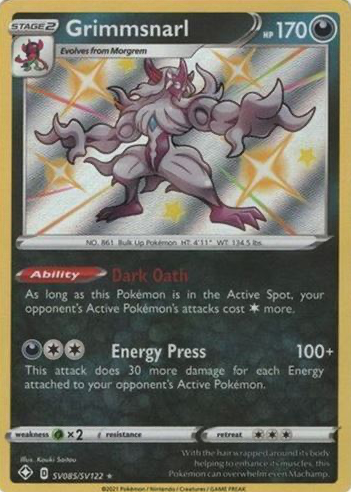 grimmsnarl pokemon card value VMAX #SV117 Prices | Shining Fates Basic Pokemon Grimmsnarl | 096/142 | Holo