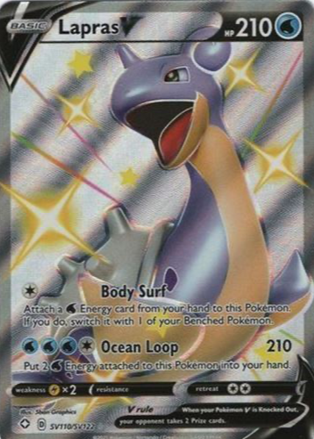 lapras v pokemon card value Cards Price Guide Water Colorless Body Surf Attach a Water Energy card from your hand to this Pokémon Lapras V (Full Art) 189/202