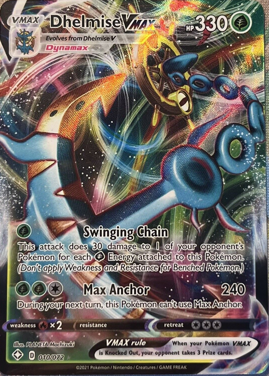 Dhelmise VMAX 2021 Sword & Shield: Shining Fates #010/072 Holo