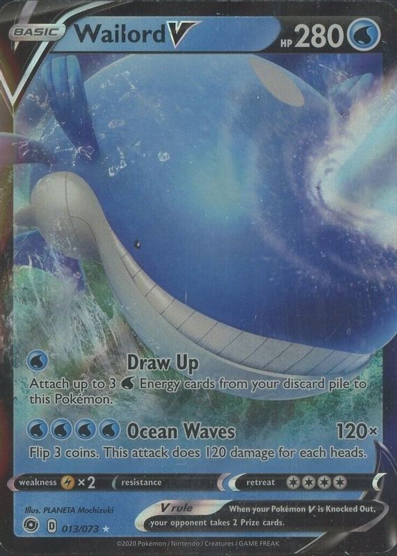 Wailord V 2020 Champion's Path #13/73 Holo SGC 10