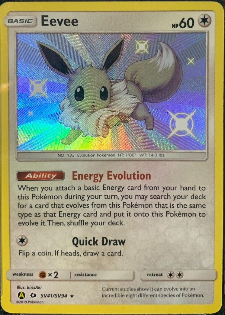 Eevee 2019 Hidden Fates #SV41/SV94 Shiny Rare Price Guide