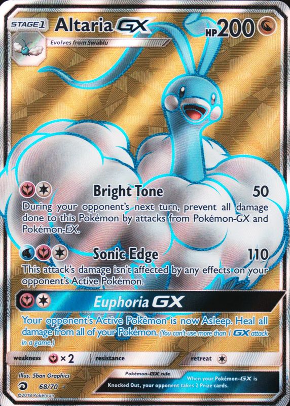 Altaria GX 2018 Dragon Majesty #68/70 Holo (Full Art) BGS 10 BLACK LABEL