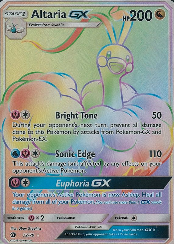 Altaria GX 2018 Dragon Majesty #72/70 Holo (Secret) CGC 10