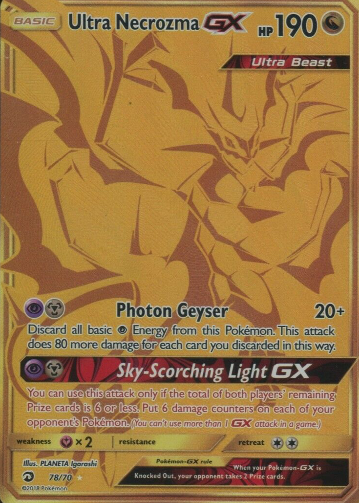 pokemon ultra necrozma gx gold card Pokemon - Sun & Moon - SM Black Star Promos - Ultra Necrozma GX main image 1