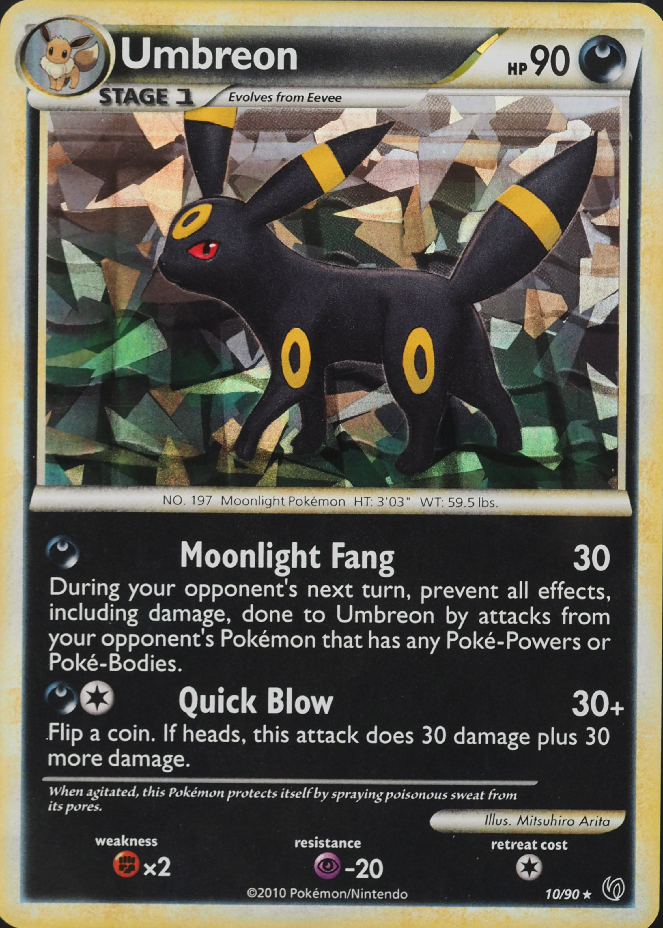 Umbreon 2010 HeartGold & SoulSilver: Undaunted #10/90 Holo 