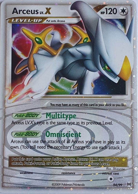 Arceus LV.X 2009 Platinum: Arceus #94/99 Holo PSA 8