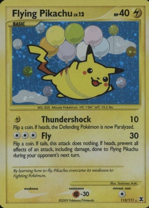 Flying Pikachu 2009 Platinum: Rising Rivals #113/111 Holo (Secret) SGC 9