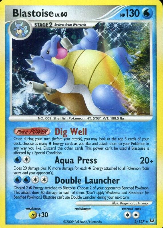 Blastoise 2009 Platinum #002/127 Holo CGC 10