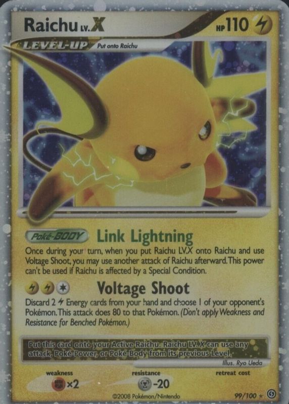 Raichu LV.X 2008 Diamond & Pearl: Stormfront #099/100 Holo PSA 10