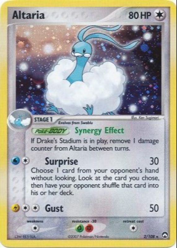 Altaria 2007 EX: Power Keepers #002/108 Holo PSA 7