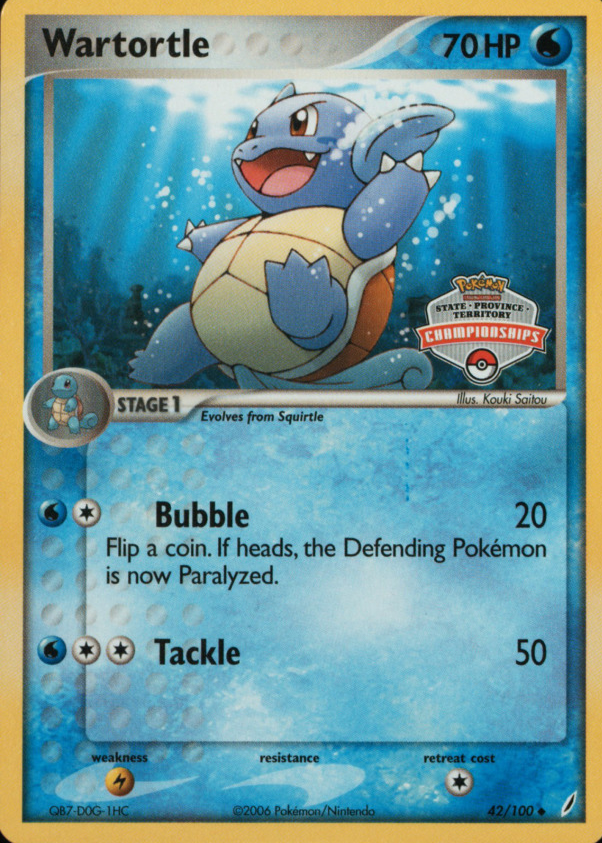 Wartortle 2006 EX: Crystal Guardians #042/100 Base (State