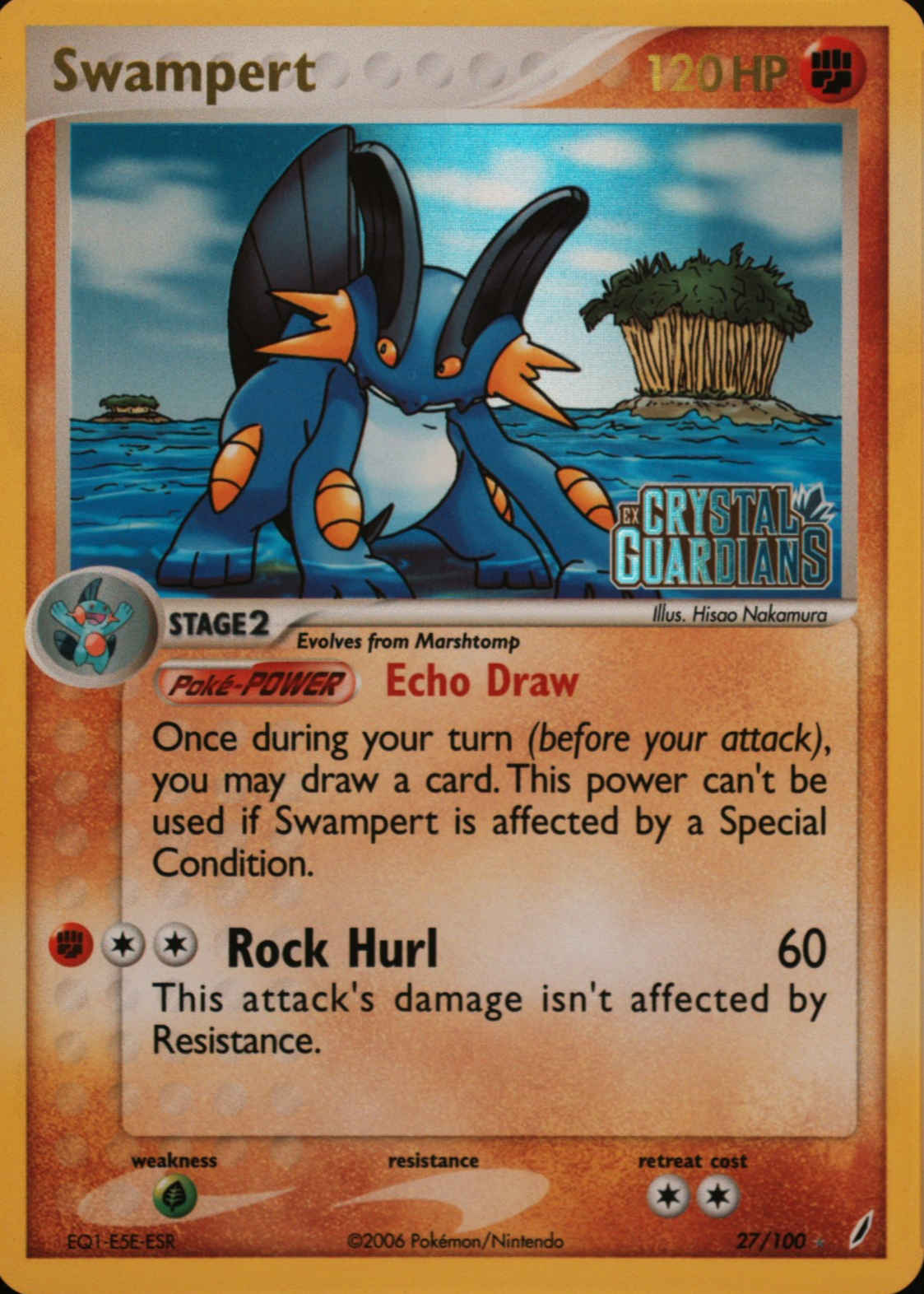 Swampert lv.60 ポケモンカード Swampert Pokemon Card Japanese Game Nintendo Rare 029/100