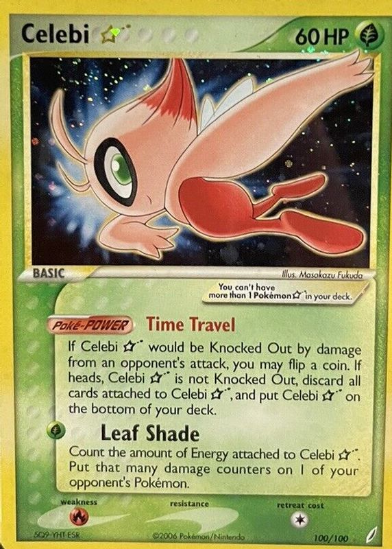 Celebi Star 2006 EX: Crystal Guardians #100/100 Holo (Gold Star)