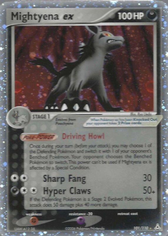 Mightyena ex 2006 EX: Holon Phantoms #101/110 Holo RAW TCG (NEAR MINT)
