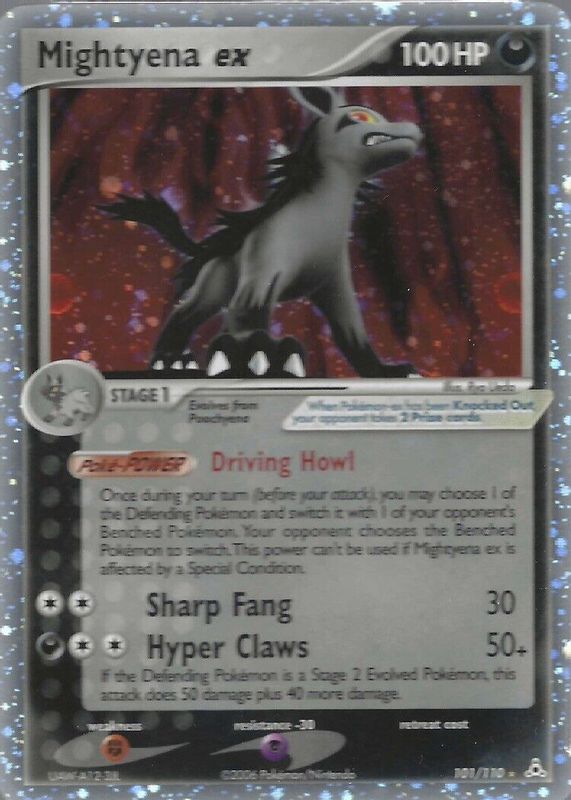 Mightyena ex 2006 EX: Holon Phantoms #101/110 Holo PSA 8