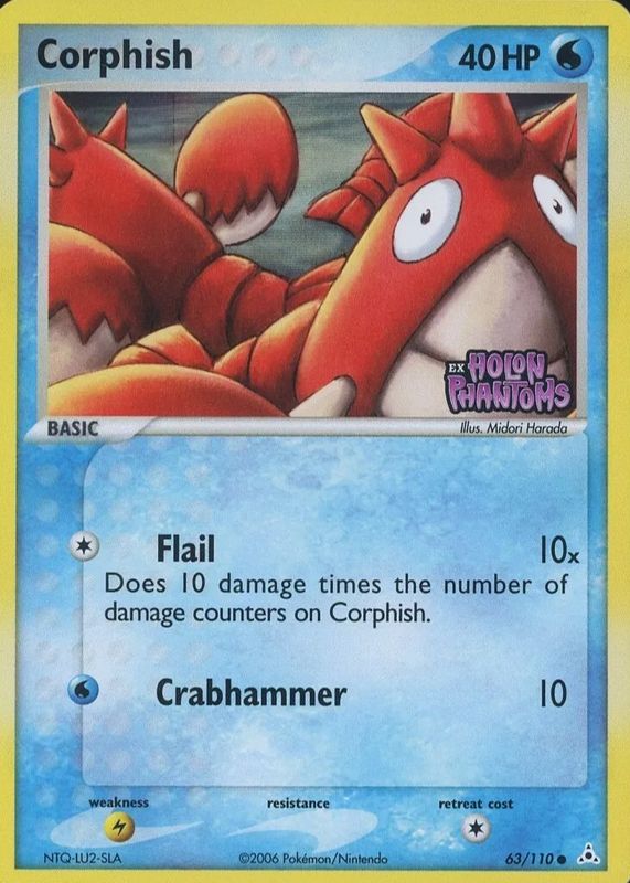 Corphish 2006 EX: Holon Phantoms #063/110 Reverse Holo RAW TCG (NEAR MINT)