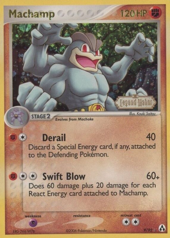 Machamp 2006 EX: Legend Maker #09/92 Reverse Holo RAW TCG (NEAR MINT)