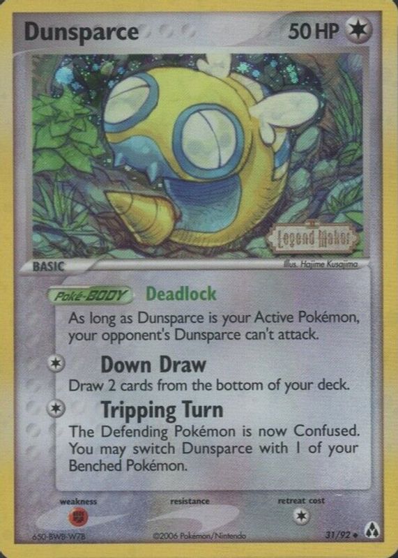 Dunsparce 2006 EX: Legend Maker #31/92 Reverse Holo CGC 8.5