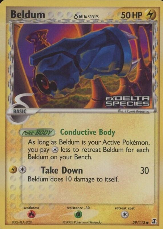 Beldum 2005 EX: Delta Species #059/113 Reverse Holo PSA 10