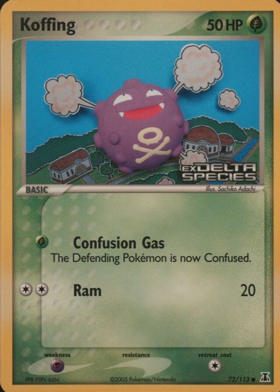 Koffing 2005 EX: Delta Species #072/113 Reverse Holo PSA 10