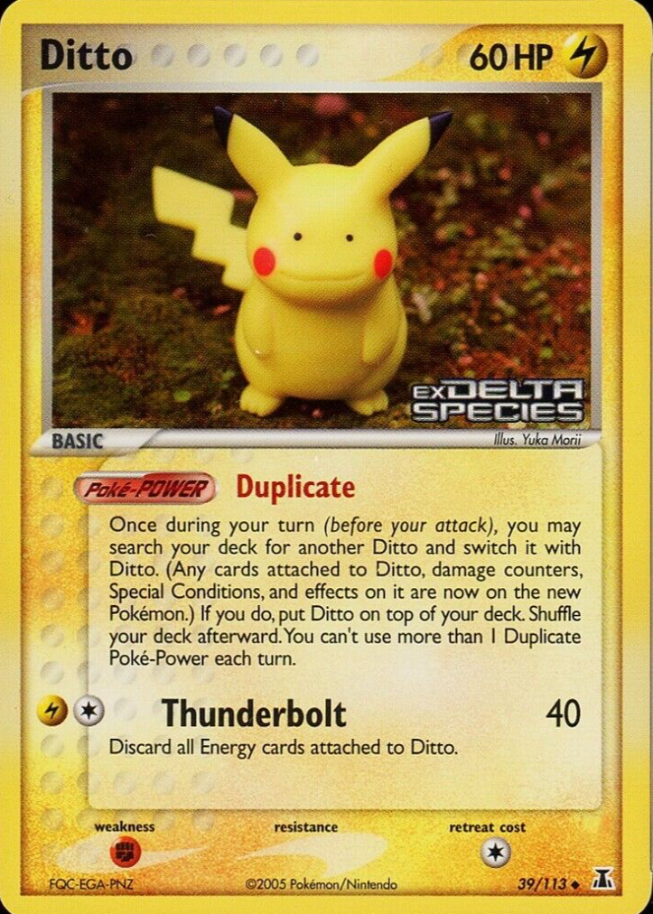 Ditto 2005 EX: Delta Species #039/113 Reverse Holo (Pikachu