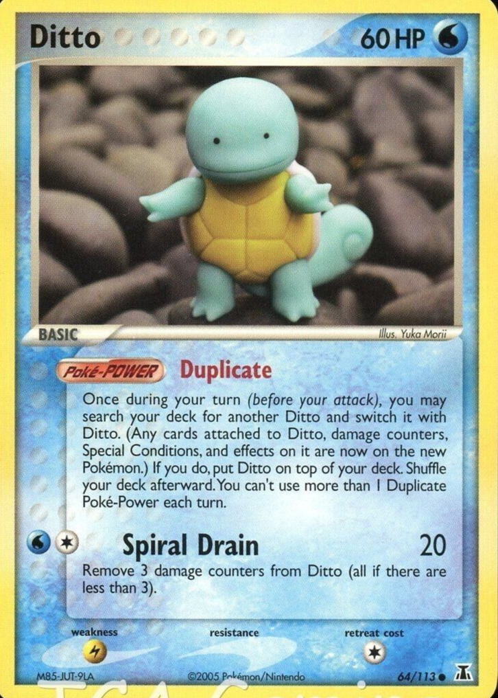 Ditto 2005 EX: Delta Species #064/113 Base (Squirtle) Price Guide