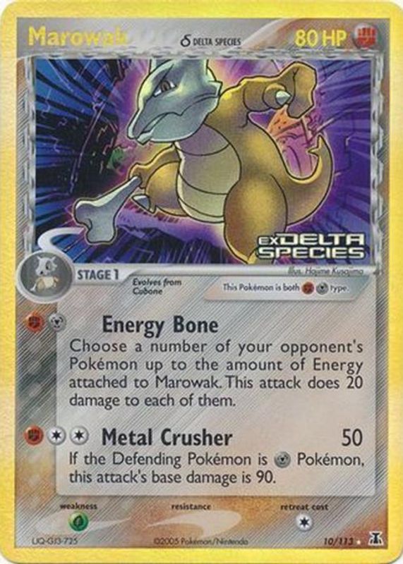 Marowak 2005 EX: Delta Species #010/113 Reverse Holo BGS 9