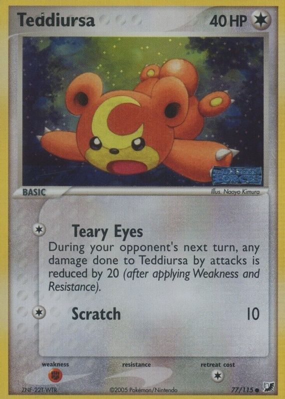 Teddiursa 2005 EX: Unseen Forces #077/115 Reverse Holo SGC 10