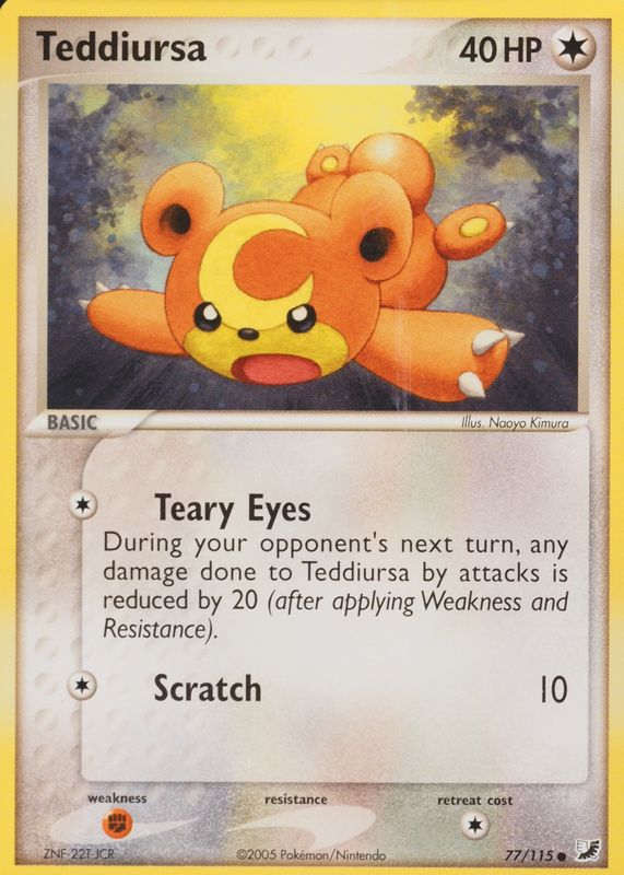 Teddiursa 2005 EX: Unseen Forces #077/115 Base RAW TCG (NEAR MINT)