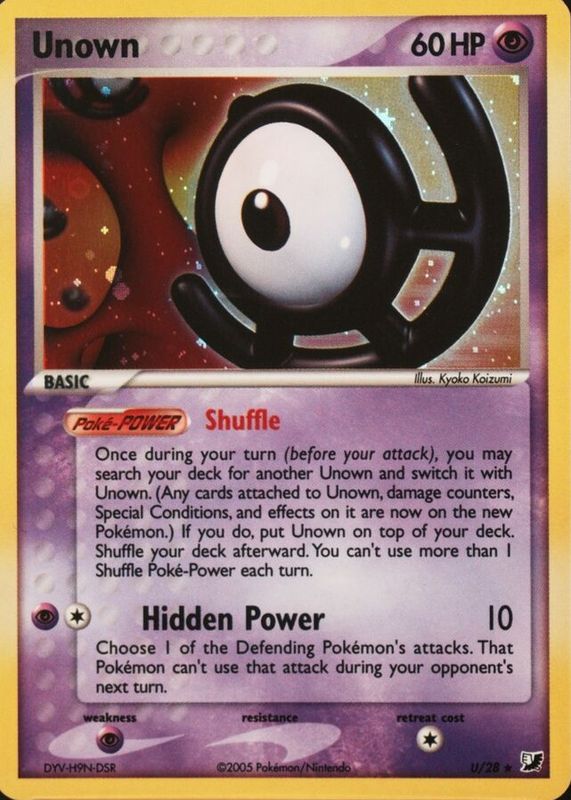 Unown 2005 EX: Unseen Forces #U/28 Holo SGC 10