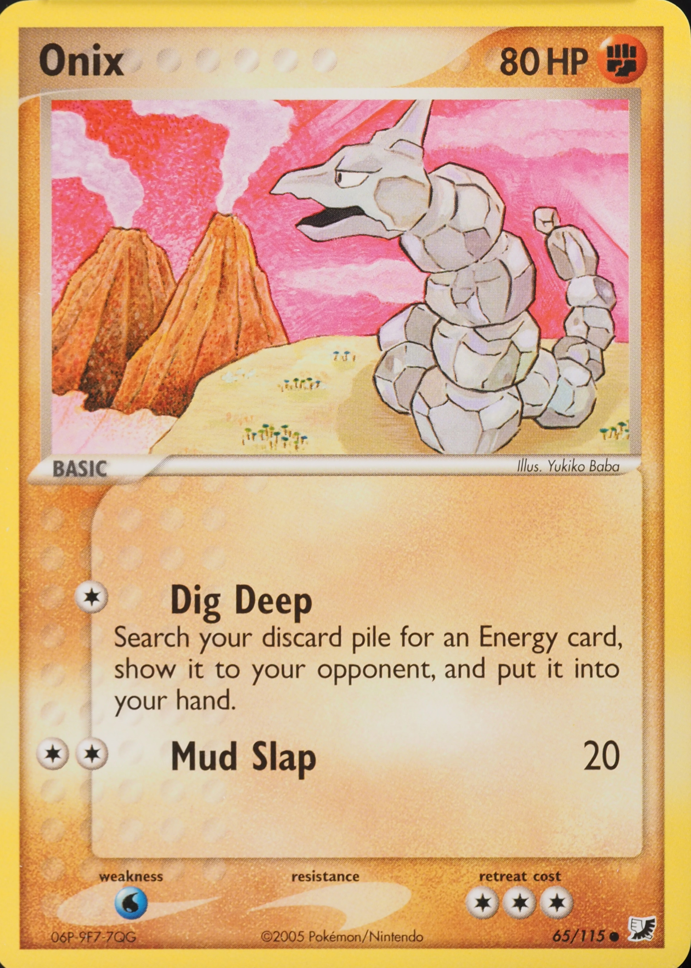 pokemon onix card value (65/115) (Stamped) [EX: Unseen Forces] Uncommon Card Type Onix 1996 Japanese Base Set