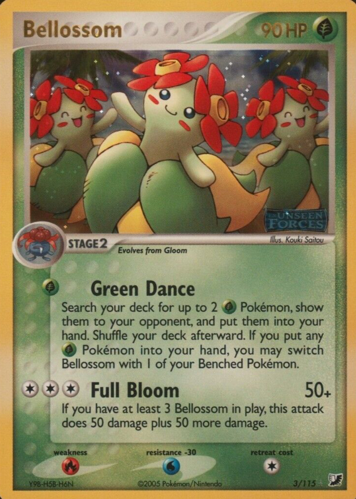bellossom pokemon card Vintage Rare Pokmon Hit Points90 HP Form Bellossom (Wisdom of Sea and